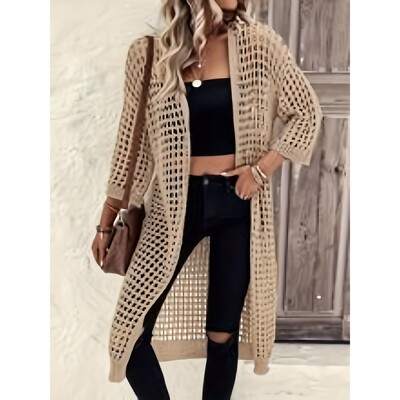 U 98085 Overseas Amazon Hollow Knit Cardigan 镂空针织开衫