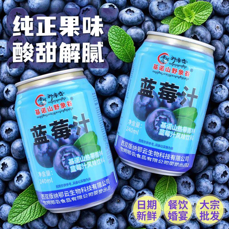 特价促销14.9蓝莓汁风味饮料238ml罐装饮料酸甜开胃解油解腻年货