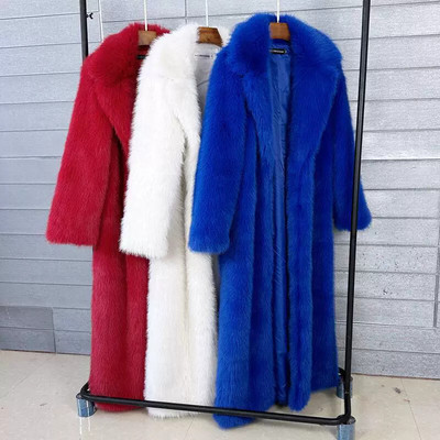 Long Faux Fur Coat Women Autumn Winter Large Jacket