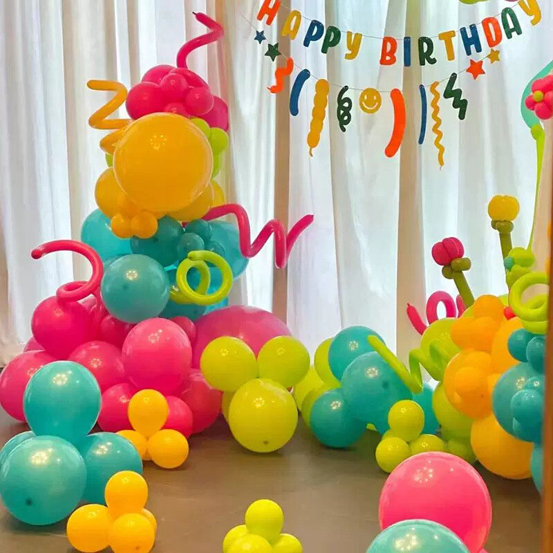 多巴胺色气球链套餐缤纷儿童周岁生日开业幼儿园活动布置装饰