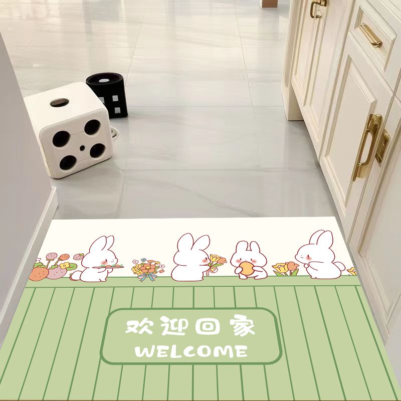 卡通入户门地垫PVC免洗可擦进门垫子耐磨耐脏防水可裁剪皮革脚垫
