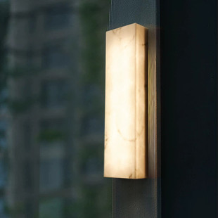 户外防水仿云石长条壁灯现代简约外墙灯人体感应灯别墅庭院洗墙灯