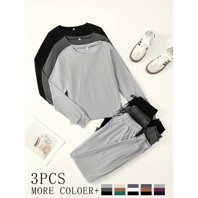 Women's Homecoming Set 3 Piece Long Sleeve Round Neck Top