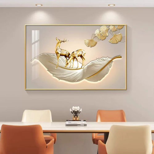 餐厅装饰画2026新款现代轻奢饭厅挂画玄关鞋柜餐桌壁画高档九鱼