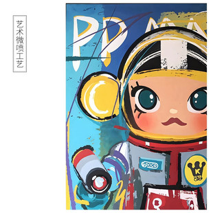 泡泡玛特现代简约潮流挂画餐边柜玄关卧室桌面摆件客厅走廊装饰画