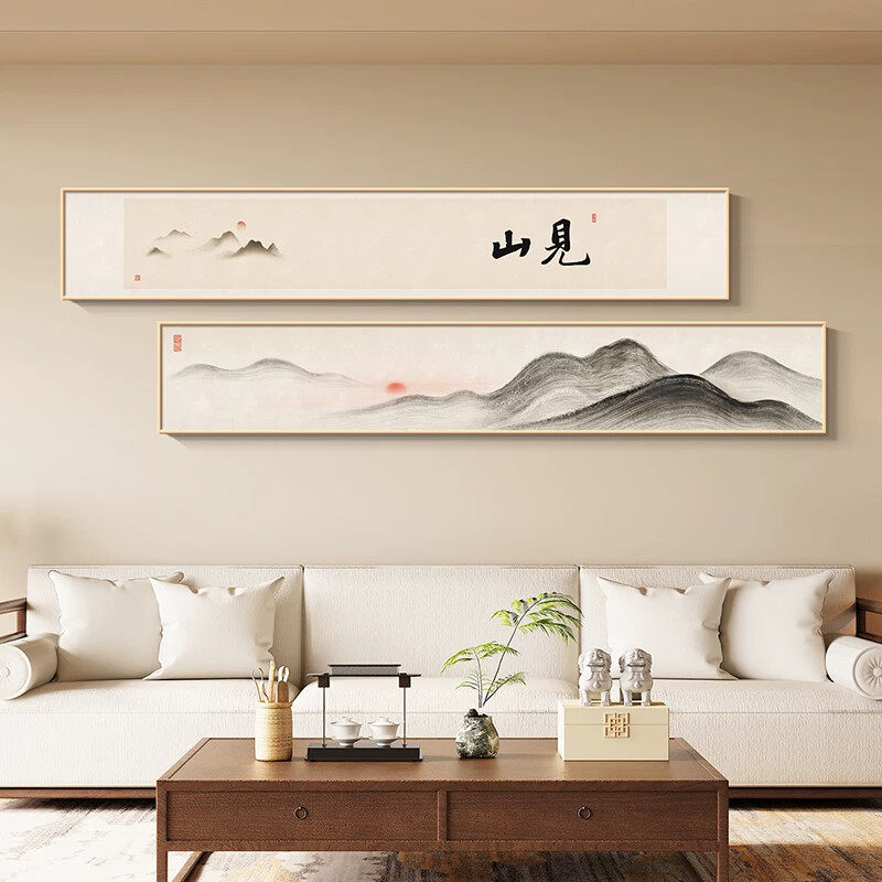 宋氏美学观自在字画客厅沙发背景墙装饰画茶室禅意挂画床头组合画
