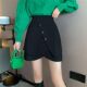不规则百搭西装 梨形身材裙子高腰遮胯遮肚春夏a字短裙 半身裙大码