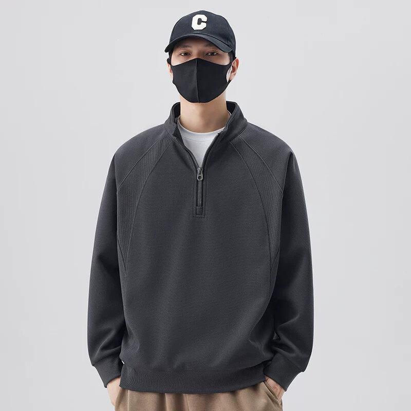 半拉链卫衣男款春秋季2026新款潮宽松长袖男生打底衫男士春装上衣