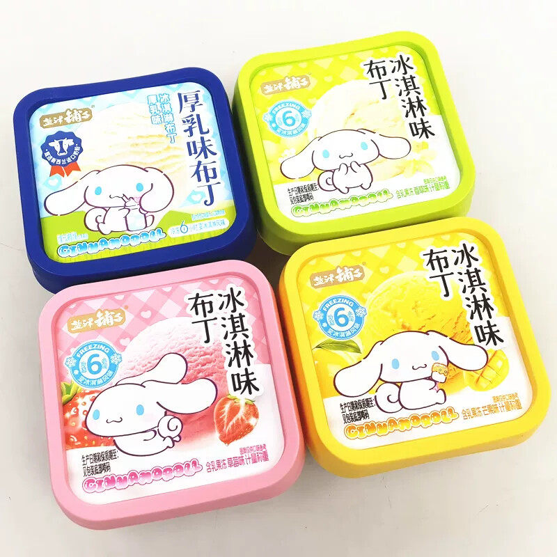 盐津铺子香草芒果草莓味厚乳味冰淇淋布丁含乳果冻儿童零食小吃