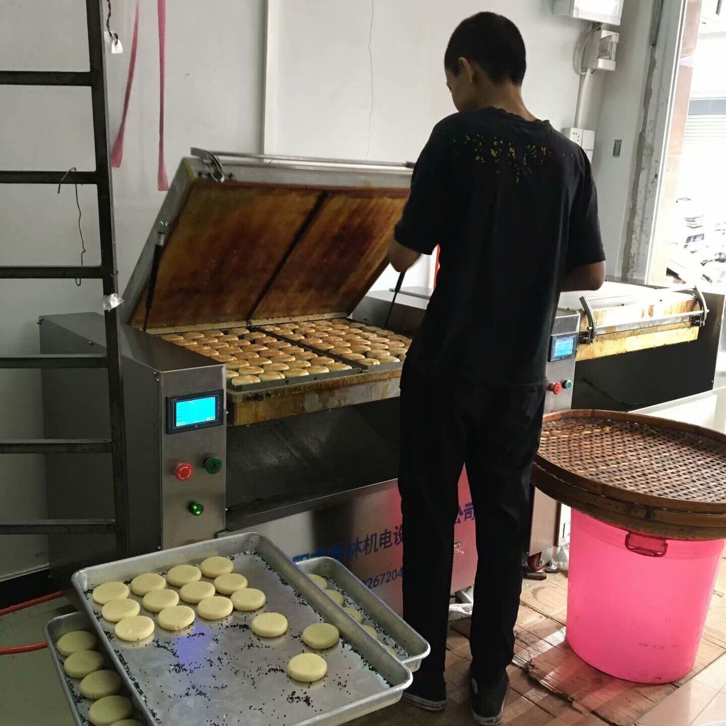 全自动卧式烧饼机纯电吊炉烧饼烤饼机烤饼炉烧饼机转炉烤饼机