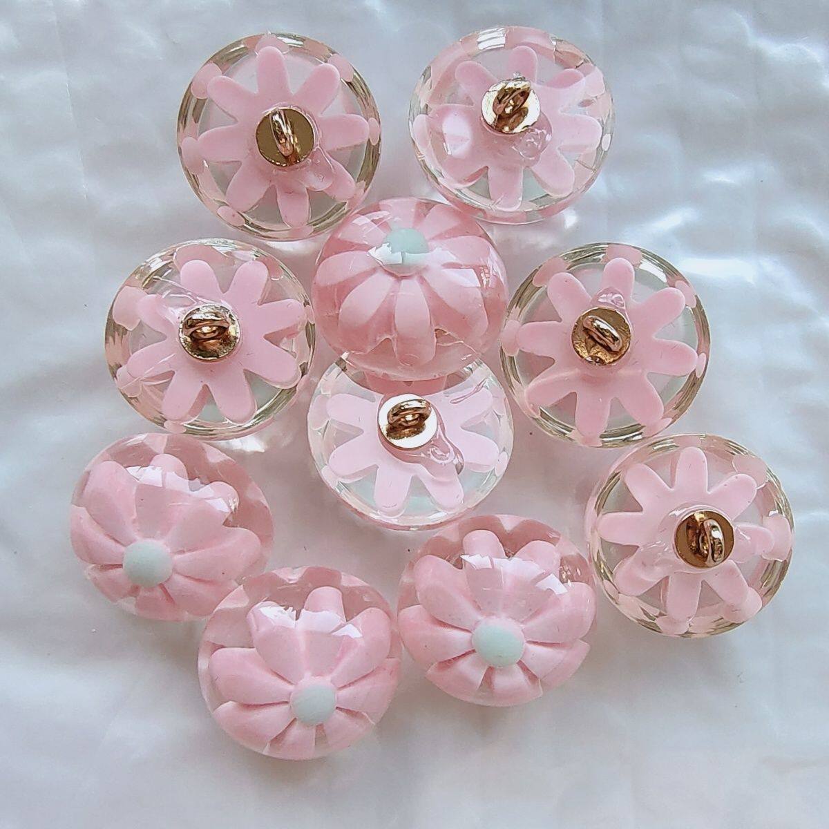 彩色树脂有脚纽扣七彩亮花手工diy雏菊饰品配件儿童糖果色扣