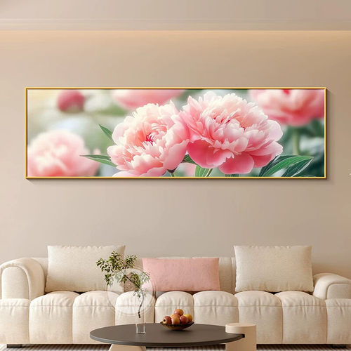 花开富贵客厅挂画现代简约沙发背景墙挂画高级感牡丹花卧室床头画