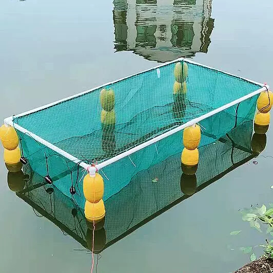自动悬浮全套带框架河虾存鱼苗水产养殖养鱼网箱方形漂浮网箱加盖