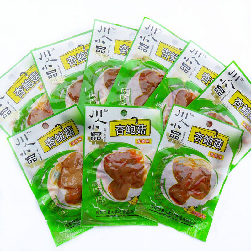 川人小品杏鲍菇开袋即食小包装四川特产小吃香辣下饭菜休闲零食