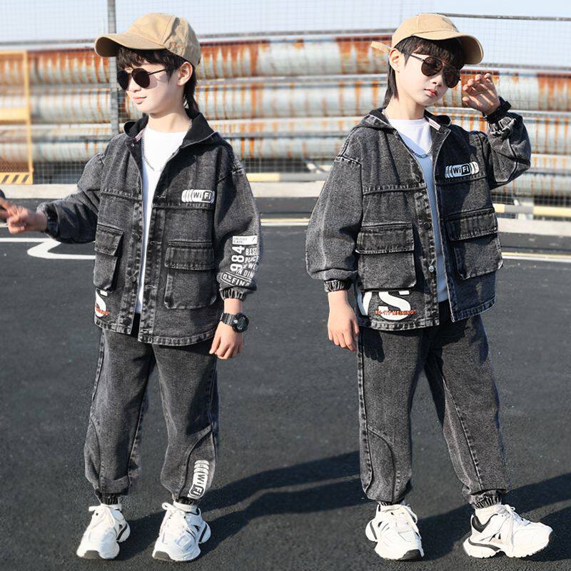 儿童牛仔套装男童春装8中大童2025新款9韩版10洋气春秋11男孩12岁