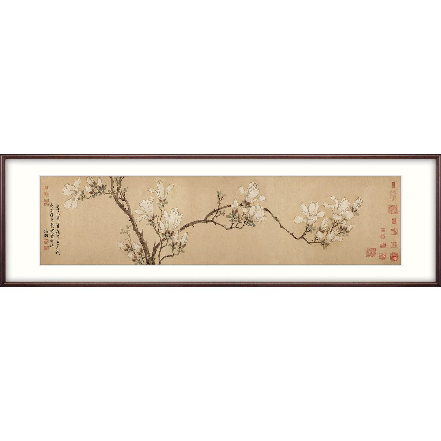 奕境 中式新中式客厅装饰画沙发背景墙挂画卧室床头国画 白玉兰图