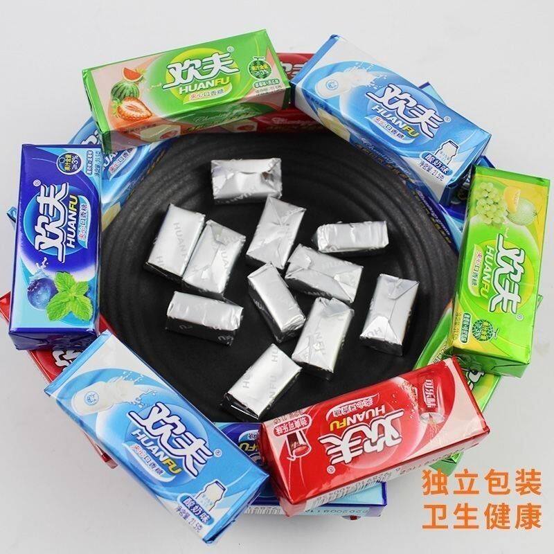 欢夫夹心口香糖泡泡糖独立包零食随身携带去口臭清口接吻持久约会