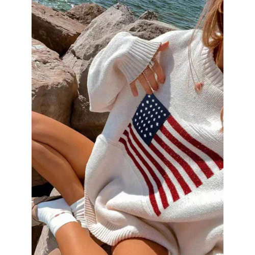 H 60813 Star Pattern Knit Sweater 星星图案针织毛衣跨境速