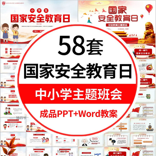 .4月15日国家安全教育日主题班会PPT课件模板教案中小学生成品内