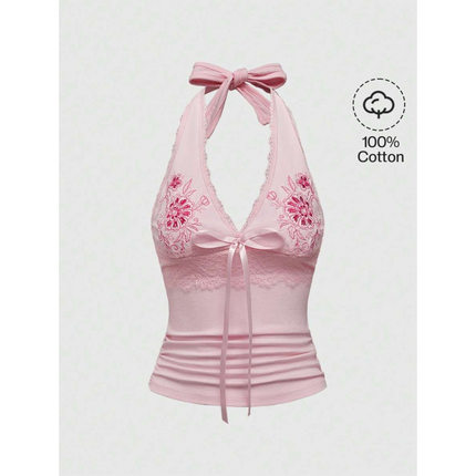 G 36334 Flower Embroidery Lace Vest 花卉刺绣蕾丝背心跨境