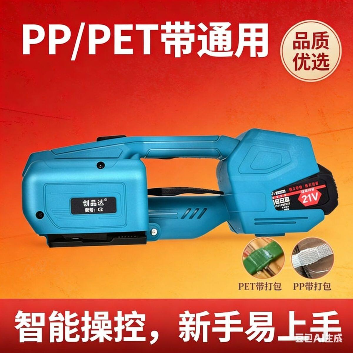 电动打包机全自动手提式锂电充电PP塑钢带热熔收紧一体打带捆扎机