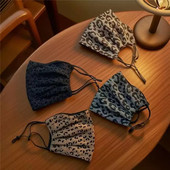 2025秋冬新款 豹纹保暖防风口罩双层弹力透气成人防护防尘口罩面罩