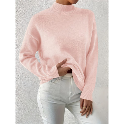 P 17511 Semi-high Neck Knit Sweater 半高领套头毛衣跨境速