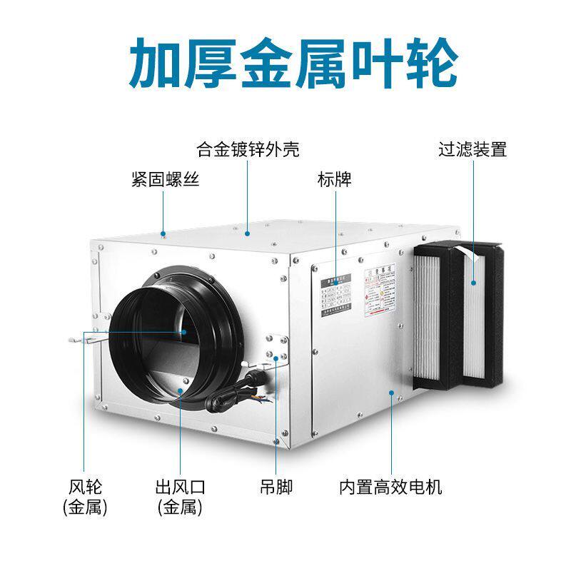 静音风机超静音送风机新风机商用家用新风系统管道抽风排风换气机