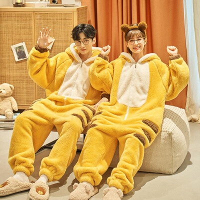 E 82131 Couple Tiger Onesie Pajamas 情侣老虎睡衣 跨境主