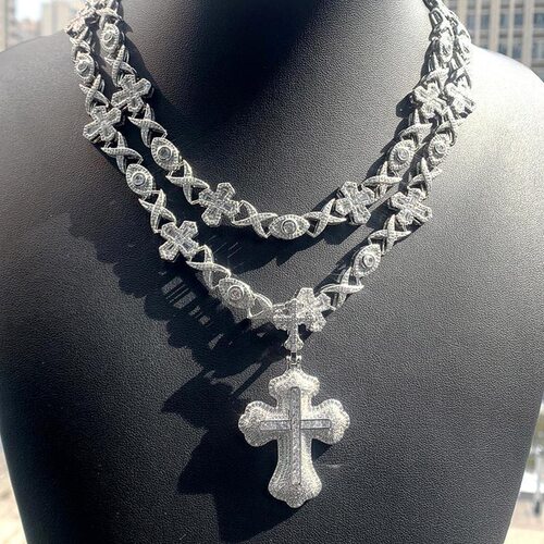 Luxury Bling Iced Out CZ Micropave Cross Pendant Hip Hop - 封面