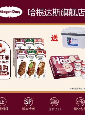 哈根达斯经典小杯六连杯81g*6+脆皮条64g*6加赠保温箱XM