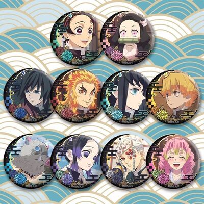 鬼灭之刃Demon Slayer炭治郎妳豆子我妻善逸58mm吧唧徽章胸章谷子