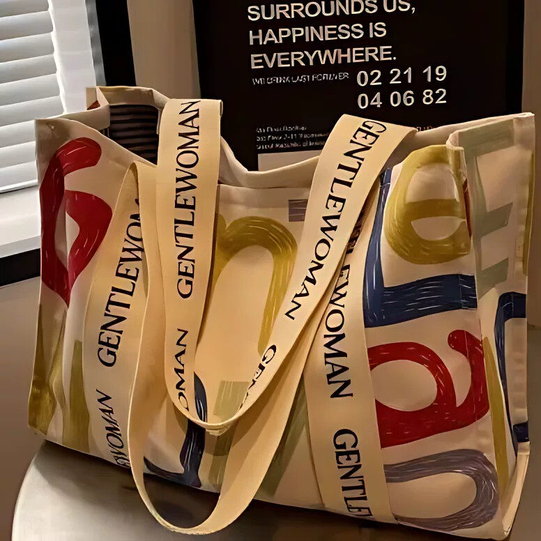 大容量帆布包女秋冬外出短途旅行包休闲上班通勤托特包手提购物袋