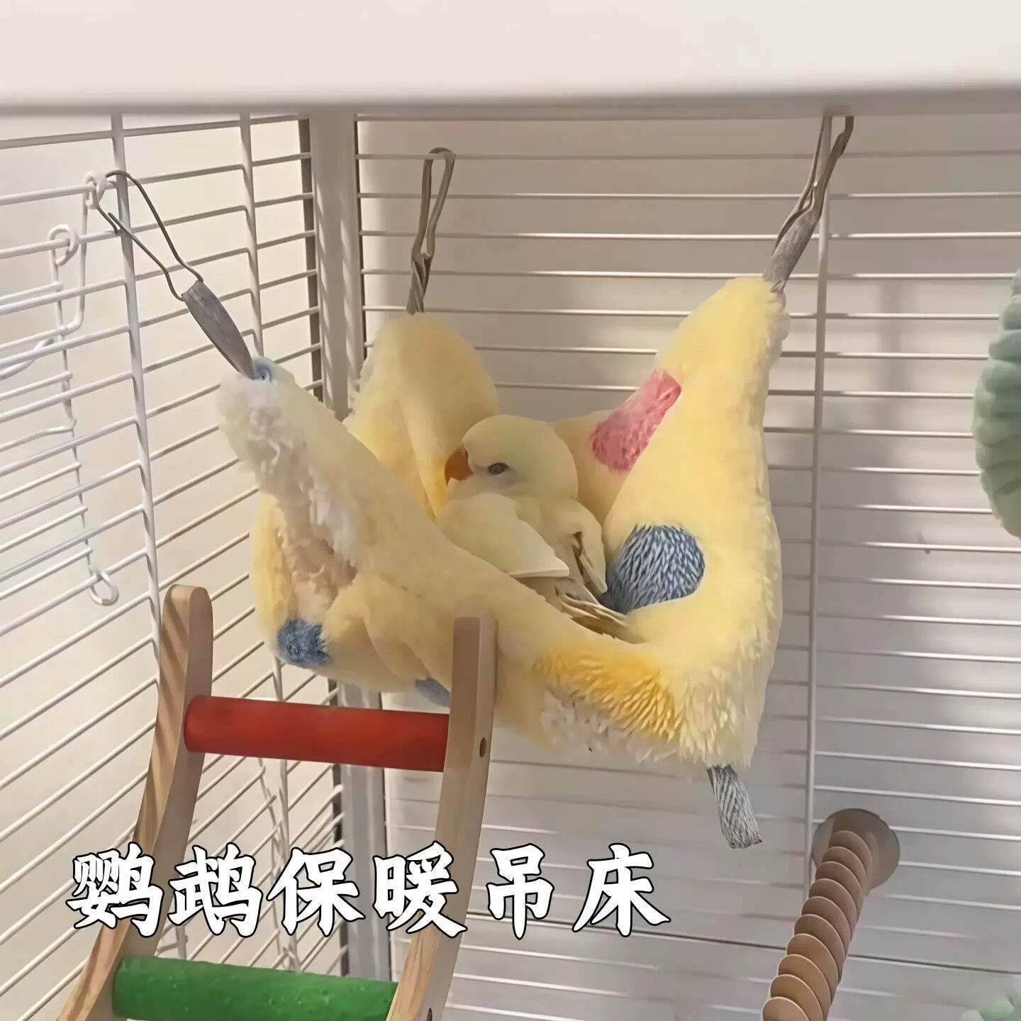 鹦鹉窝秋冬玄凤牡丹双层保暖加厚睡袋夹层吊床悬挂式秋千过冬神器