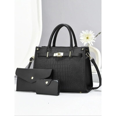 Womens PU Leather Handbag Durable Large Capacity Design