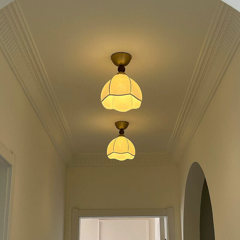 菲罗拉法式中古布艺走廊过道灯复古美式南洋风入户玄关吸顶灯2025