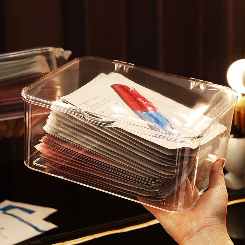 面膜收纳盒面膜收纳盒防尘带盖大容量桌面宿舍家用整理盒护肤品化