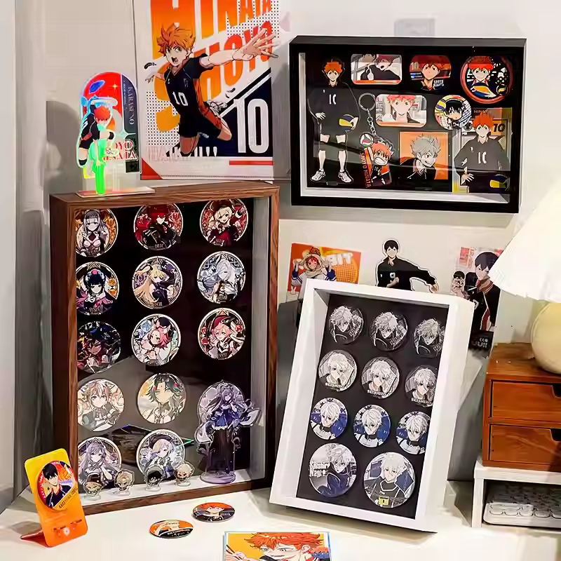 磁吸吧唧展示架！谷子防尘收纳盒谷美框徽章冰箱贴相框长条吸板