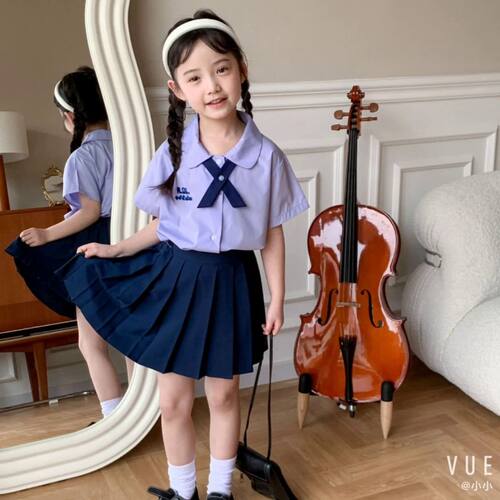 泰式表演服夏小学生毕业班服幼儿园园服女童泰国校服洋气JK裙套装