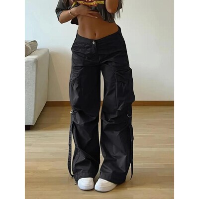 Women's Solid Color?Pocket Cargo Pants Casual Street