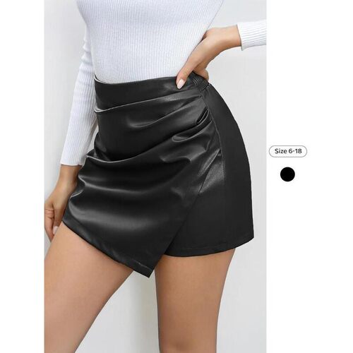 Womens Solid Color Off Shoulder Sleeveless Ruched Front Tie