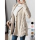 Color Fuzzy Long Sleeve Casual Solid Jacket Women Hooded