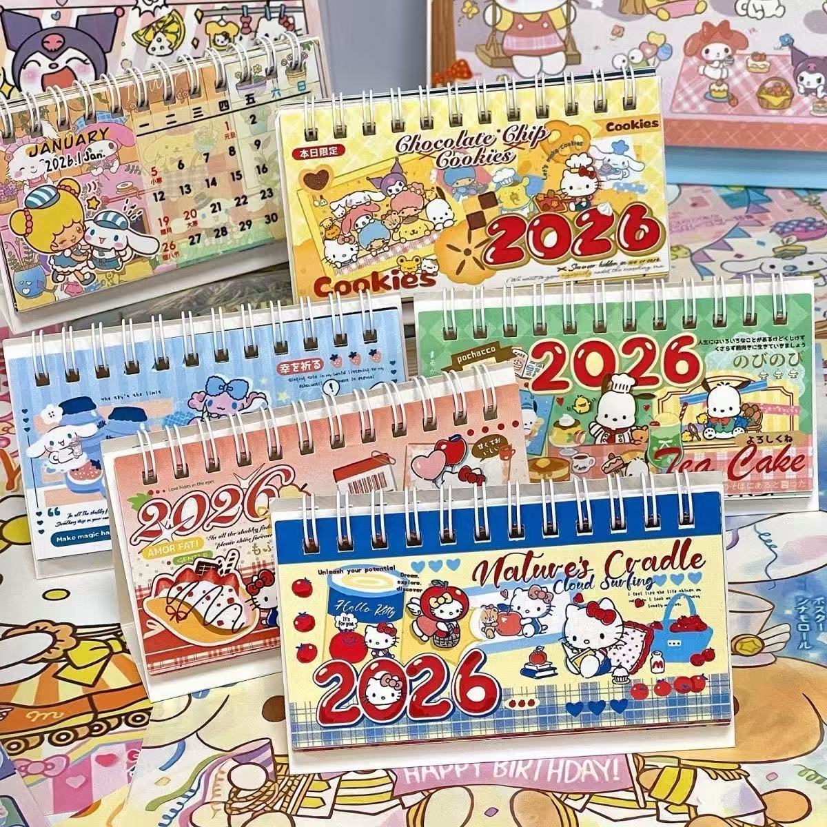 工位小台历HelloKitty2026年日历桌面摆件卡通办公室月历