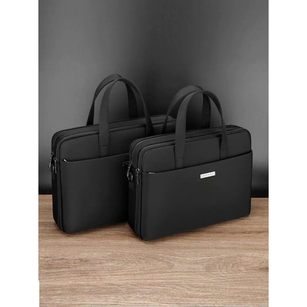 保罗全牛津帆布男士大容量横款手提包商务休闲资料电脑包公文包男