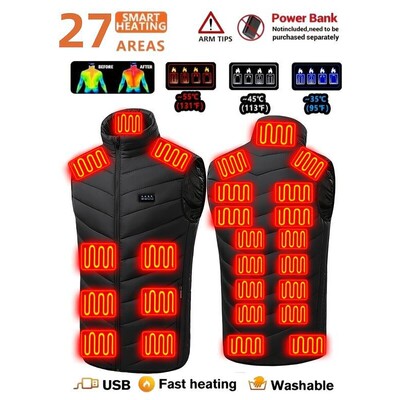 Men's Smart Heated Fleece Vest with 27 heating zones 3