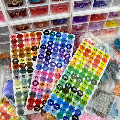 221色号卡MARD色号贴纸2.6MM拼豆融合豆拼拼豆豆补充装补充豆DIY