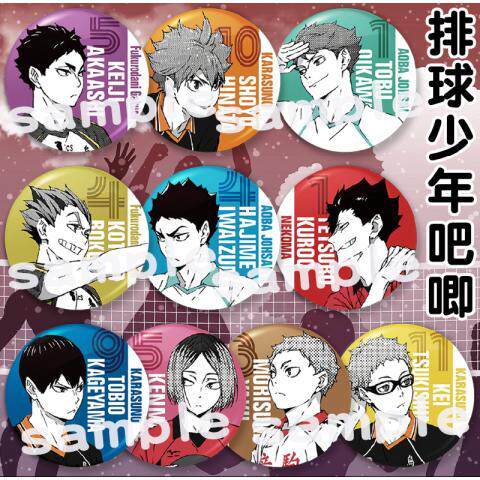 排球少年吧唧徽章孤瓜日向影山月岛岩泉黑尾及川赤兔夜久动漫周边
