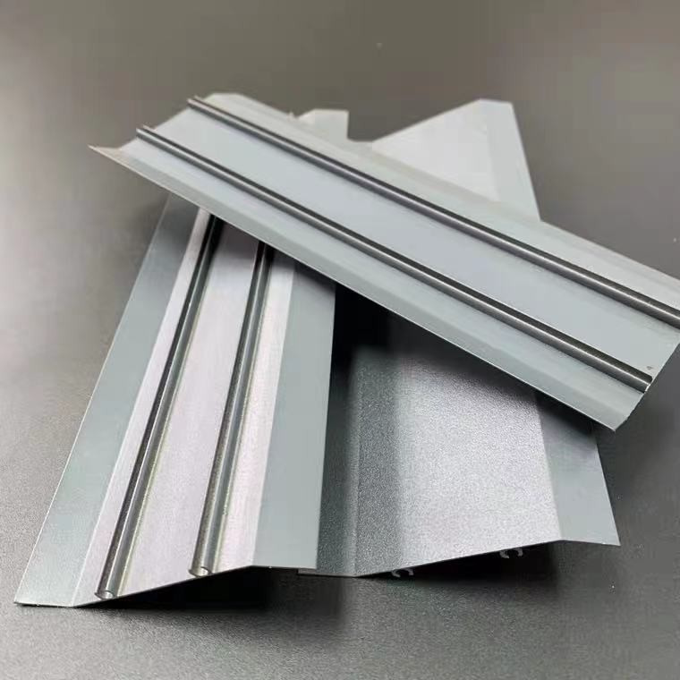 铝合金深灰色百叶片铝工字型材75mm百叶窗空调外机通风防雨型材