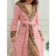 Warm Fit Plush Loose Bathrobe Hooded Soft Robe Long Women