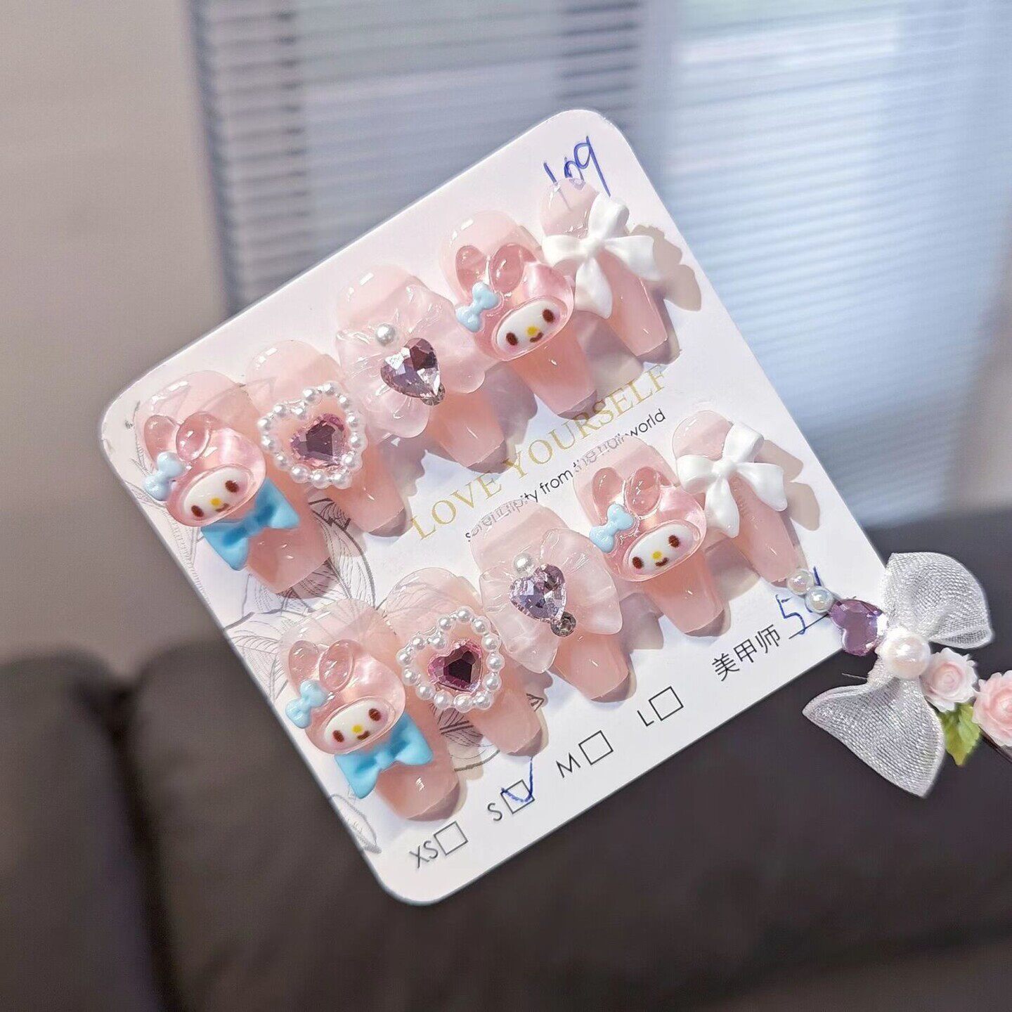 儿童穿戴甲美乐蒂美甲饰品甜妹小红书穿戴甲材料包三丽鸥卡通学生